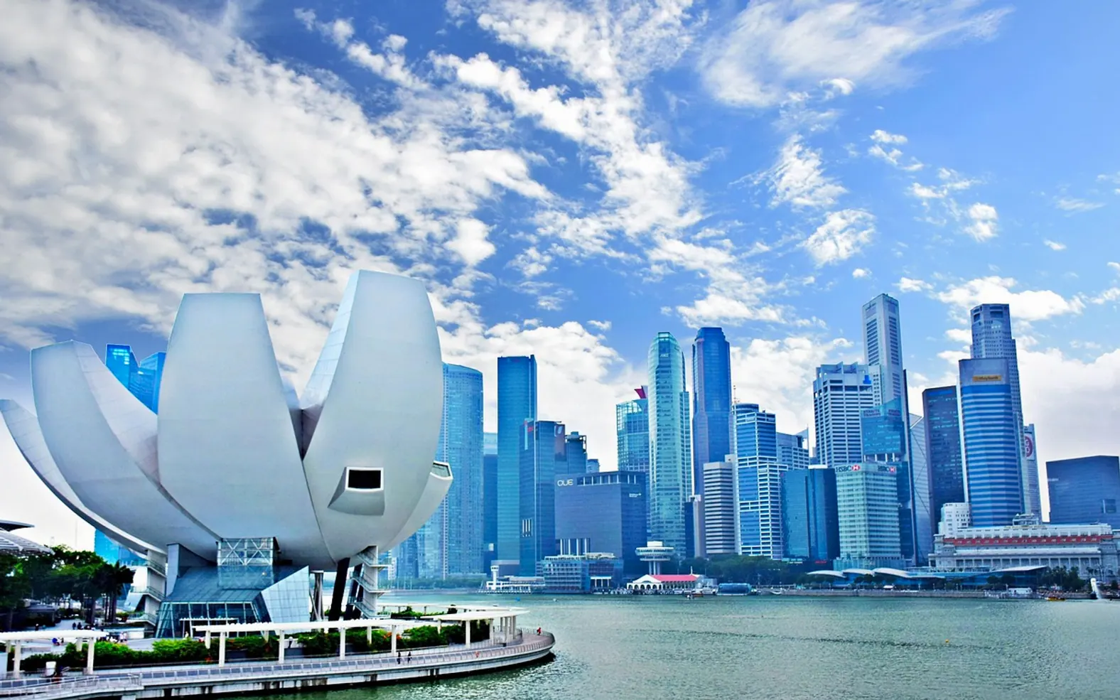 Skyscrapers, marina bay and bay